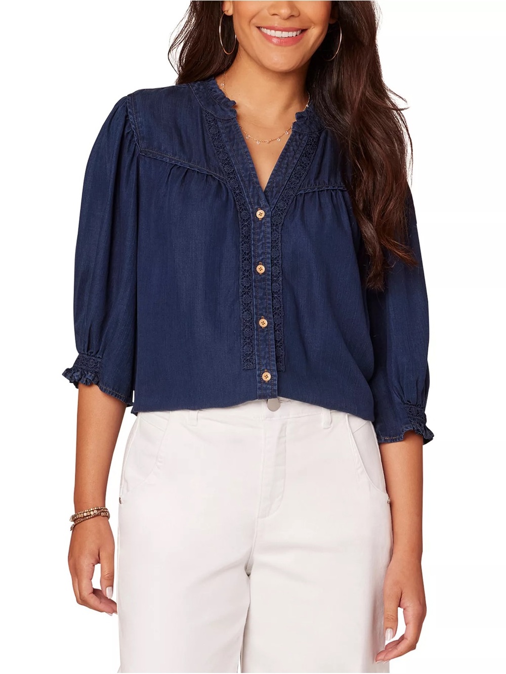Democracy Long Sleeve Tunic Top Sz S NWT MSRP $88